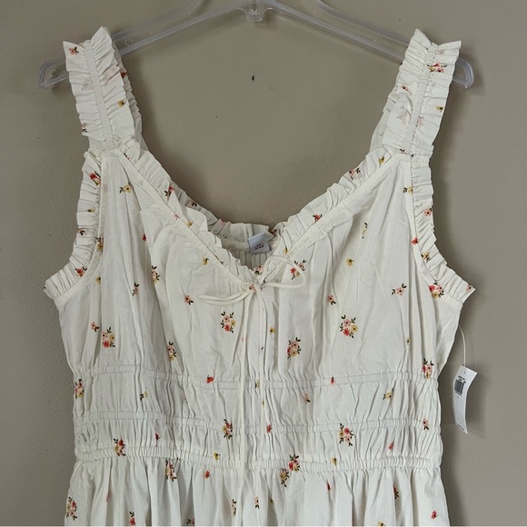 Old Navy Colorway Fit & Flare White Ditsy Floral Cottagecore Midi Dress L - Picture 4 of 16